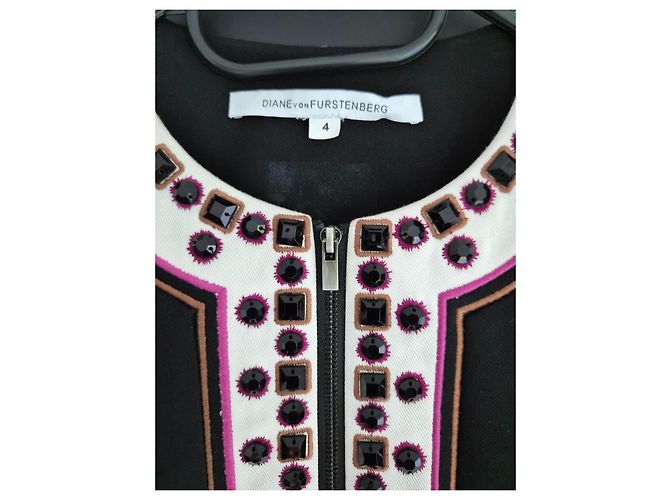 Giacca nera Diane Von Furstenberg adornata con perle e cristalli Nero - vista 5