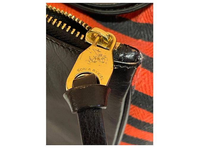 Borsa a tracolla Sonia Rykiel a righe rosse e nere Nero Rosso - vista 11