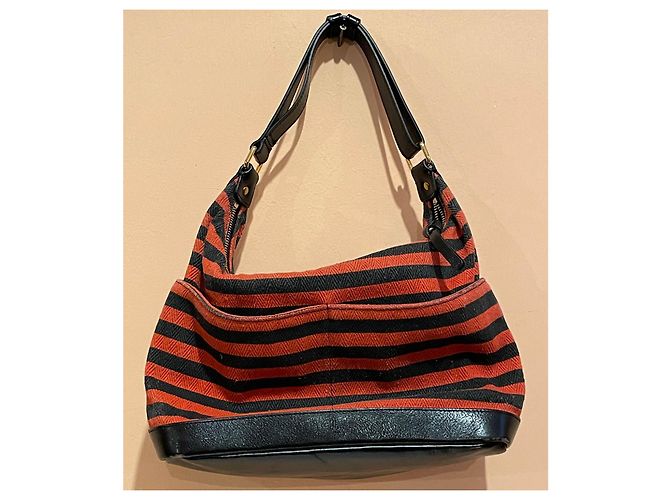 Borsa a tracolla Sonia Rykiel a righe rosse e nere Nero Rosso - vista 3