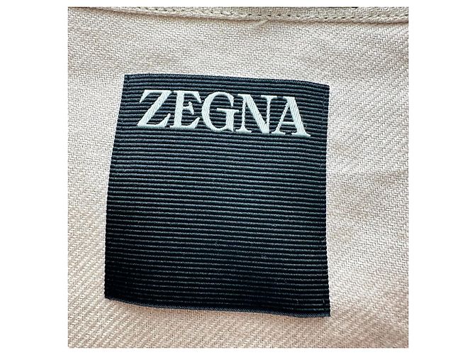 Autre Marque Sovracamicia Zegna Oasi Lino in lino beige - vista 4