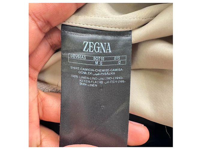 Autre Marque Sovracamicia Zegna Oasi Lino in lino beige - vista 6