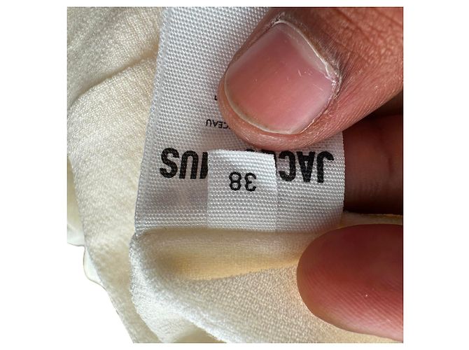 Abito midi Jacquemus Le Raphia La Robe Abanada in lana crema Bianco Crudo - vista 11