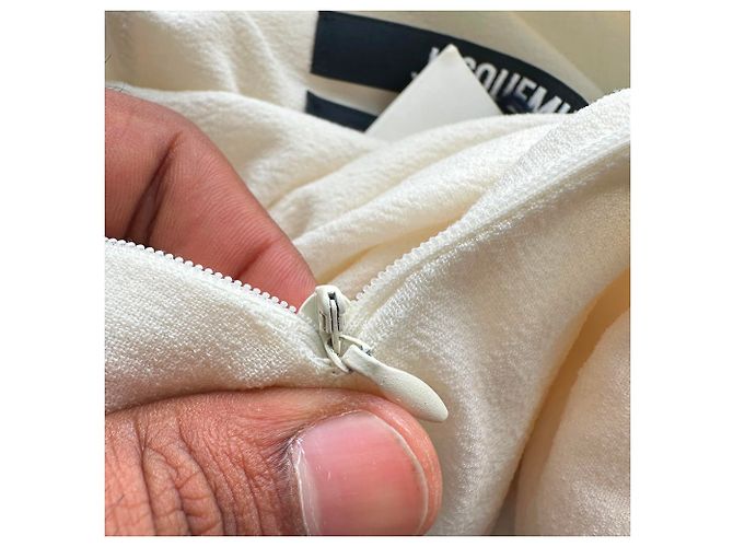 Abito midi Jacquemus Le Raphia La Robe Abanada in lana crema Bianco Crudo - vista 8