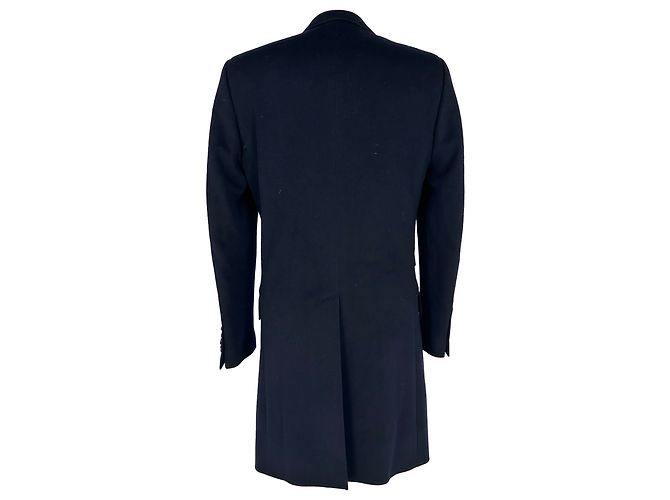 Abrigo de botonadura sencilla con bolsillos Dolce & Gabbana en lana azul marino - vista 2