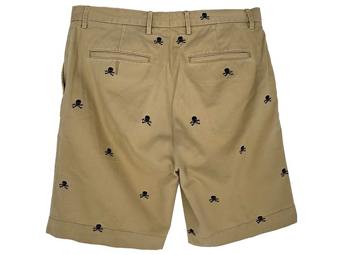 Pantaloncini Ralph Lauren con ricamo teschio in cotone beige - vista 2
