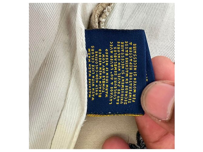 Pantaloncini Ralph Lauren con ricamo teschio in cotone beige - vista 5