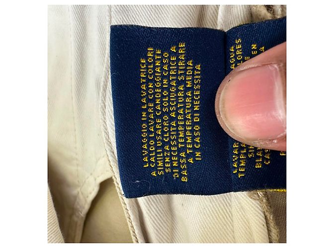 Pantaloncini Ralph Lauren con ricamo teschio in cotone beige - vista 6