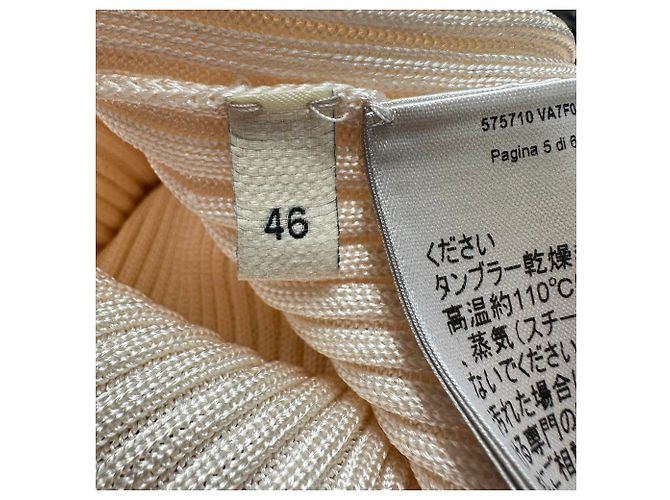 Bottega Veneta Bottega Rollkragenpullover aus cremefarbener Seide Weiß Roh - Ansicht 5