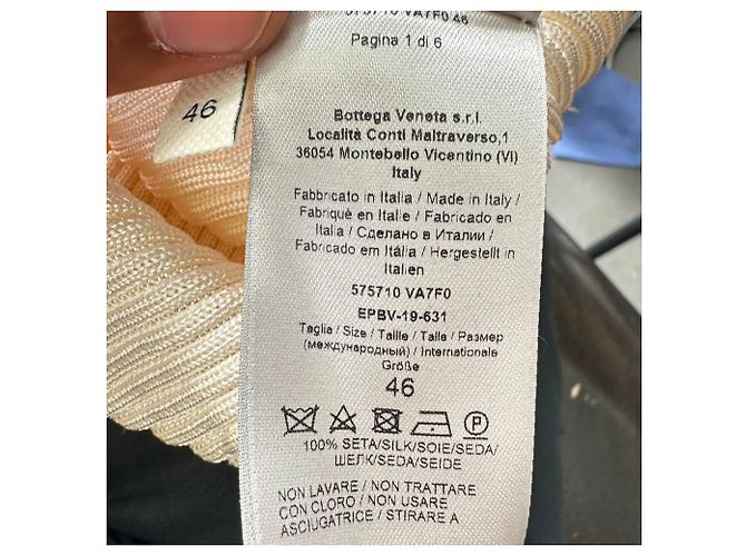 Bottega Veneta Bottega Rollkragenpullover aus cremefarbener Seide Weiß Roh - Ansicht 7