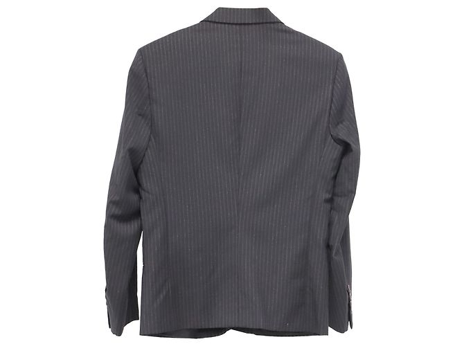 Autre Marque Blazer Dior a righe monopetto in lana nera Nero - vista 3