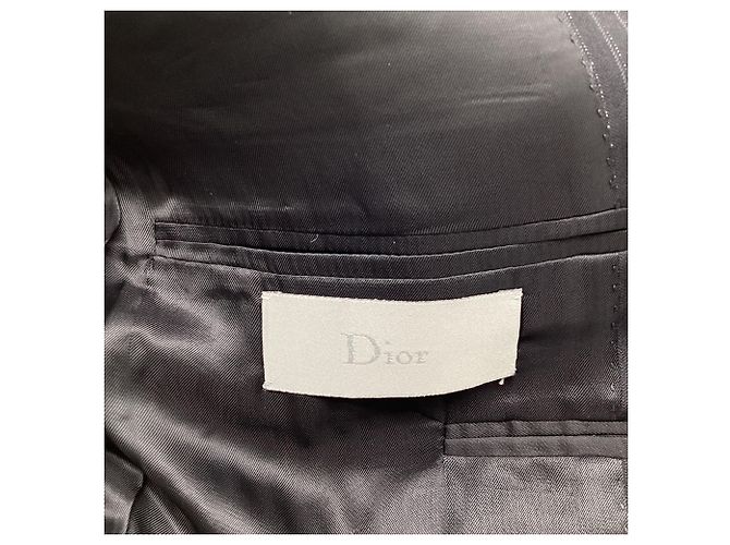 Autre Marque Blazer Dior a righe monopetto in lana nera Nero - vista 5