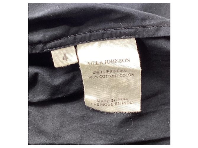 Ulla Johnson Bluse mit Rüschenkragen aus schwarzer Baumwolle - Ansicht 6