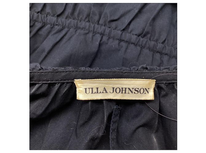 Ulla Johnson Bluse mit Rüschenkragen aus schwarzer Baumwolle - Ansicht 7