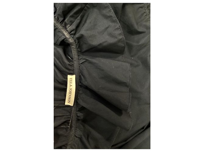 Ulla Johnson Bluse mit Rüschenkragen aus schwarzer Baumwolle - Ansicht 9
