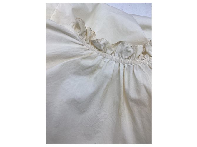 Blusa Ulla Johnson Pippa com mangas folhadas em algodão marfim Branco Cru - vista 10