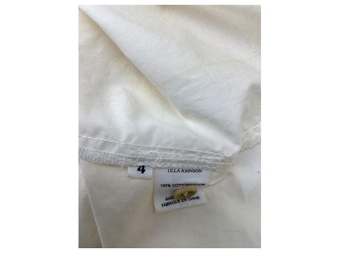 Blusa Ulla Johnson Pippa com mangas folhadas em algodão marfim Branco Cru - vista 11