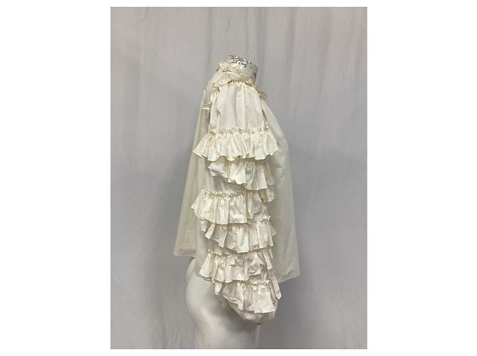 Blusa Ulla Johnson Pippa com mangas folhadas em algodão marfim Branco Cru - vista 14