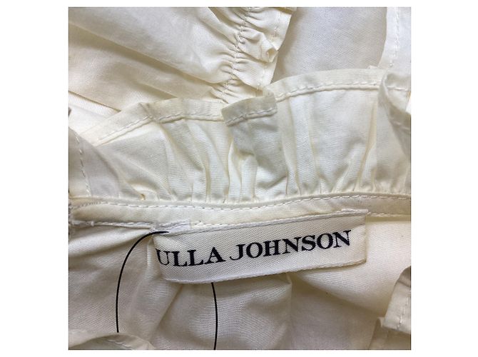 Blusa Ulla Johnson Pippa com mangas folhadas em algodão marfim Branco Cru - vista 7