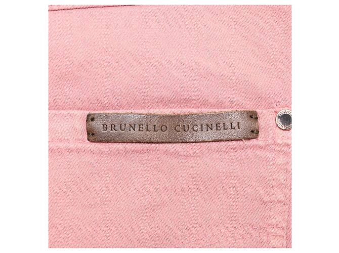 Jeans Straight-Leg Brunello Cucinelli in cotone rosa - vista 4