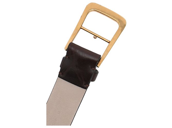 Cinto com fivela Brunello Cucinelli em couro castanho escuro Marrom Vermelho - vista 10