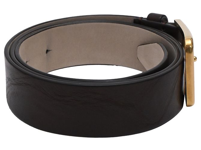 Cinto com fivela Brunello Cucinelli em couro castanho escuro Marrom Vermelho - vista 2