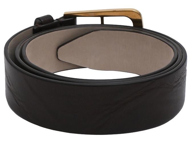 Cinto com fivela Brunello Cucinelli em couro castanho escuro Marrom Vermelho - vista 3