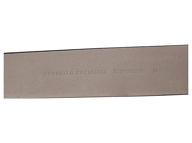 Cinto com fivela Brunello Cucinelli em couro castanho escuro Marrom Vermelho - vista 4