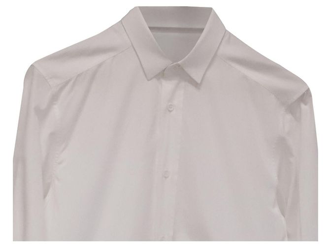 Autre Marque Camicia button-down Dior con ape ricamata in cotone bianco Crudo - vista 2
