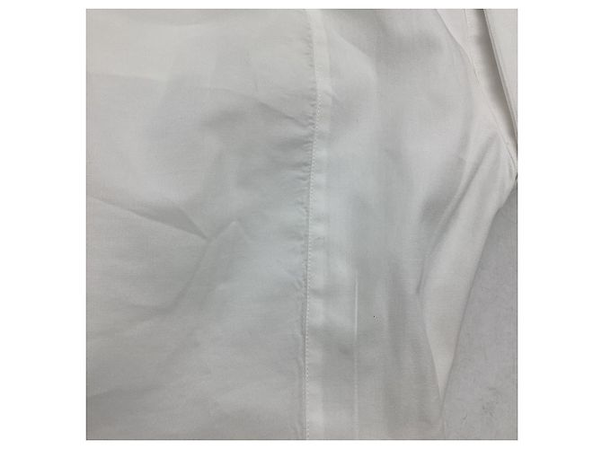 Autre Marque Camicia button-down Dior con ape ricamata in cotone bianco Crudo - vista 4