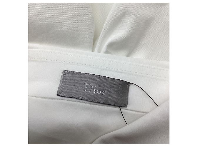 Autre Marque Camicia button-down Dior con ape ricamata in cotone bianco Crudo - vista 8