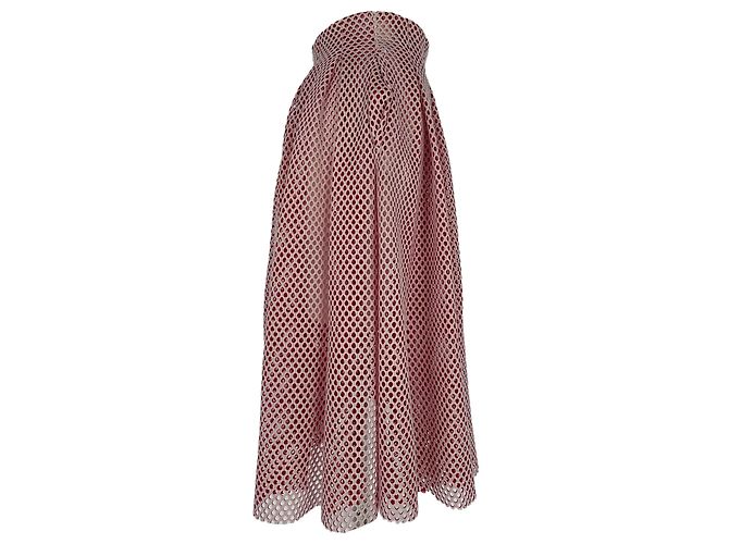 Maje Midirock aus Openwork-Strick aus rotem Polyester - Ansicht 2