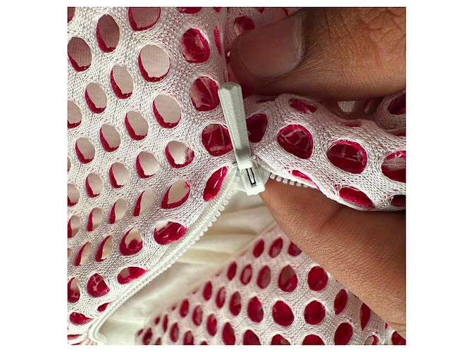 Maje Midirock aus Openwork-Strick aus rotem Polyester - Ansicht 3