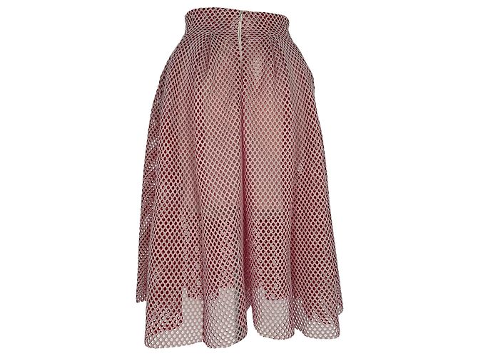 Maje Midirock aus Openwork-Strick aus rotem Polyester - Ansicht 4