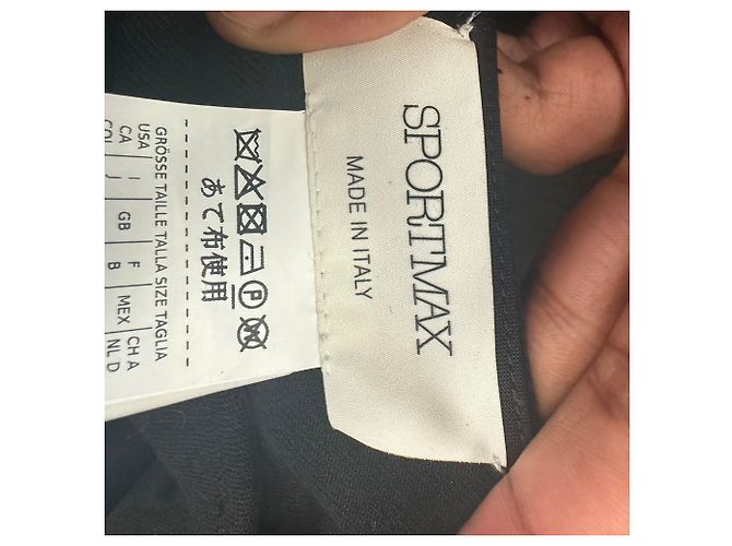 Max Mara Sportmax Midi-Kleid mit langen Ärmeln und Drapierung aus schwarzem Polyester - Ansicht 4