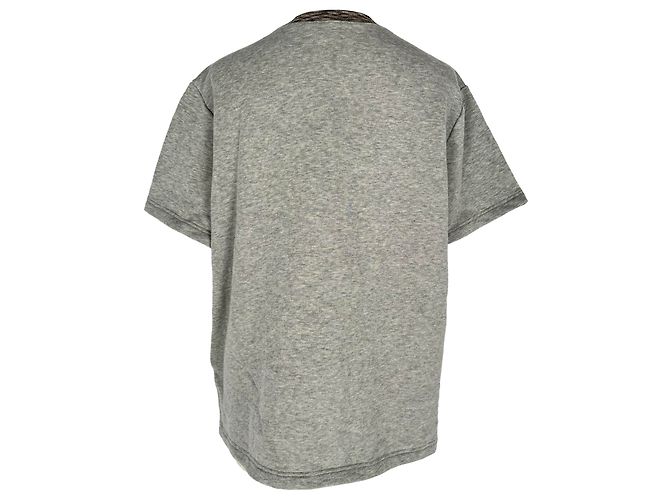 Camiseta de cuello redondo Missoni con estampado zigzag en algodón gris - vista 3
