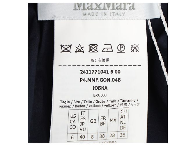 Max Mara Kirsch Pinstripe Mini Skirt in Navy Blue Cotton - view 4