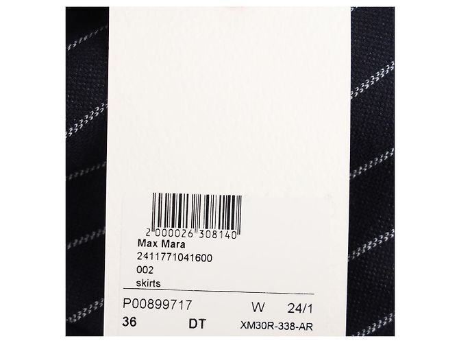 Max Mara Kirsch Pinstripe Mini Skirt in Navy Blue Cotton - view 9