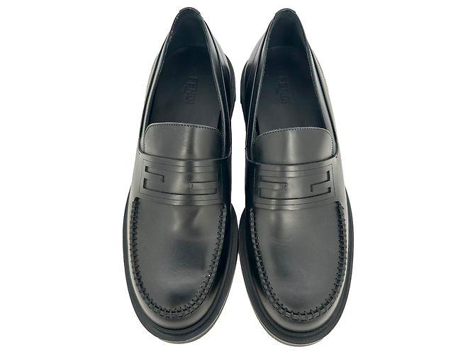 Mocassini Frame Slip-On Fendi in pelle di vitello nera Nero - vista 5