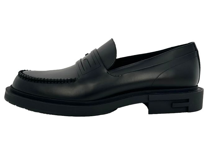 Mocassini Frame Slip-On Fendi in pelle di vitello nera Nero - vista 8