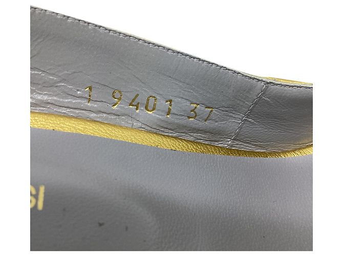 Sandali Slingback Sergio Rossi in pelle dorata D'oro - vista 10
