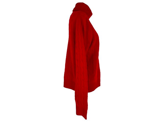 Polo Ralph Lauren Rollkragenpullover aus roter Wolle - Ansicht 2