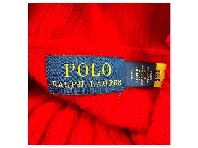 Polo Ralph Lauren Rollkragenpullover aus roter Wolle - Ansicht 4