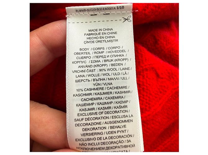 Polo Ralph Lauren Rollkragenpullover aus roter Wolle - Ansicht 8