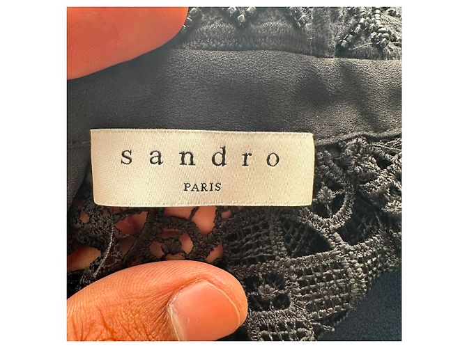 Abito Mini Sandro Iberia ace Accent in Poliestere Blu Navy - vista 7