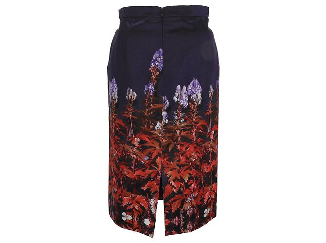 Falda midi con estampado floral Dries van Noten en viscosa negra Negro - vista 3