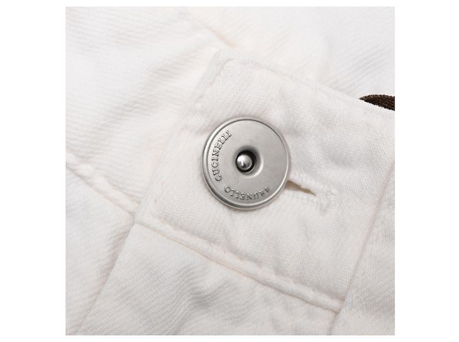Jeans Straight-Leg Brunello Cucinelli in cotone bianco Crudo - vista 12