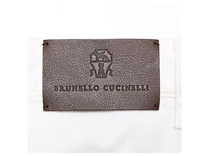 Jeans Straight-Leg Brunello Cucinelli in cotone bianco Crudo - vista 9