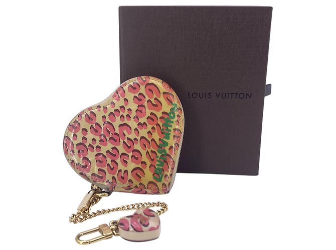 Louis Vuitton Portamonete Coeur Vernis Sprouse Leopard Beige e Rosa - vista 2
