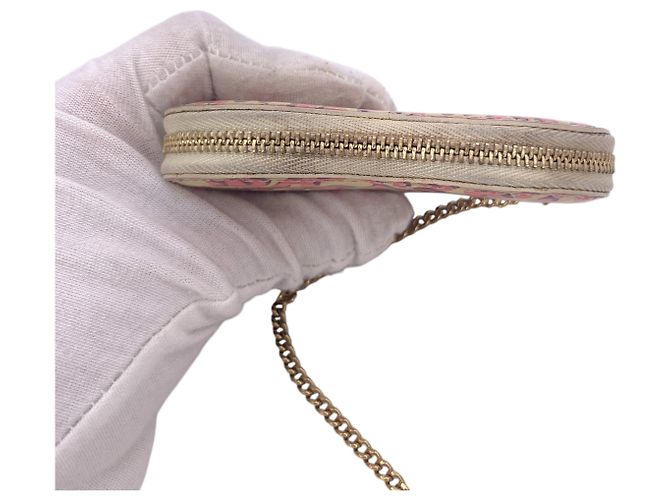 Louis Vuitton Portamonete Coeur Vernis Sprouse Leopard Beige e Rosa - vista 5