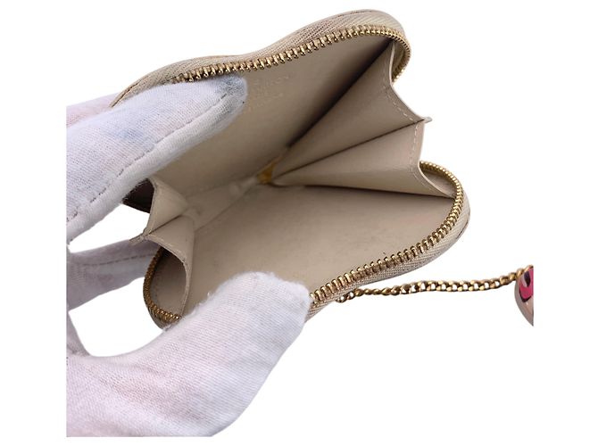 Louis Vuitton Portamonete Coeur Vernis Sprouse Leopard Beige e Rosa - vista 6